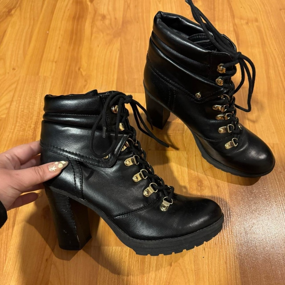 Black High Heel Ankle Boots